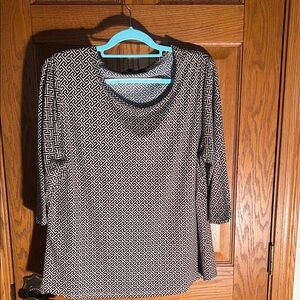 Geometric Black and White Women's Top